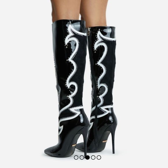 Ego boots black diamante boots. - Picture 2 of 3